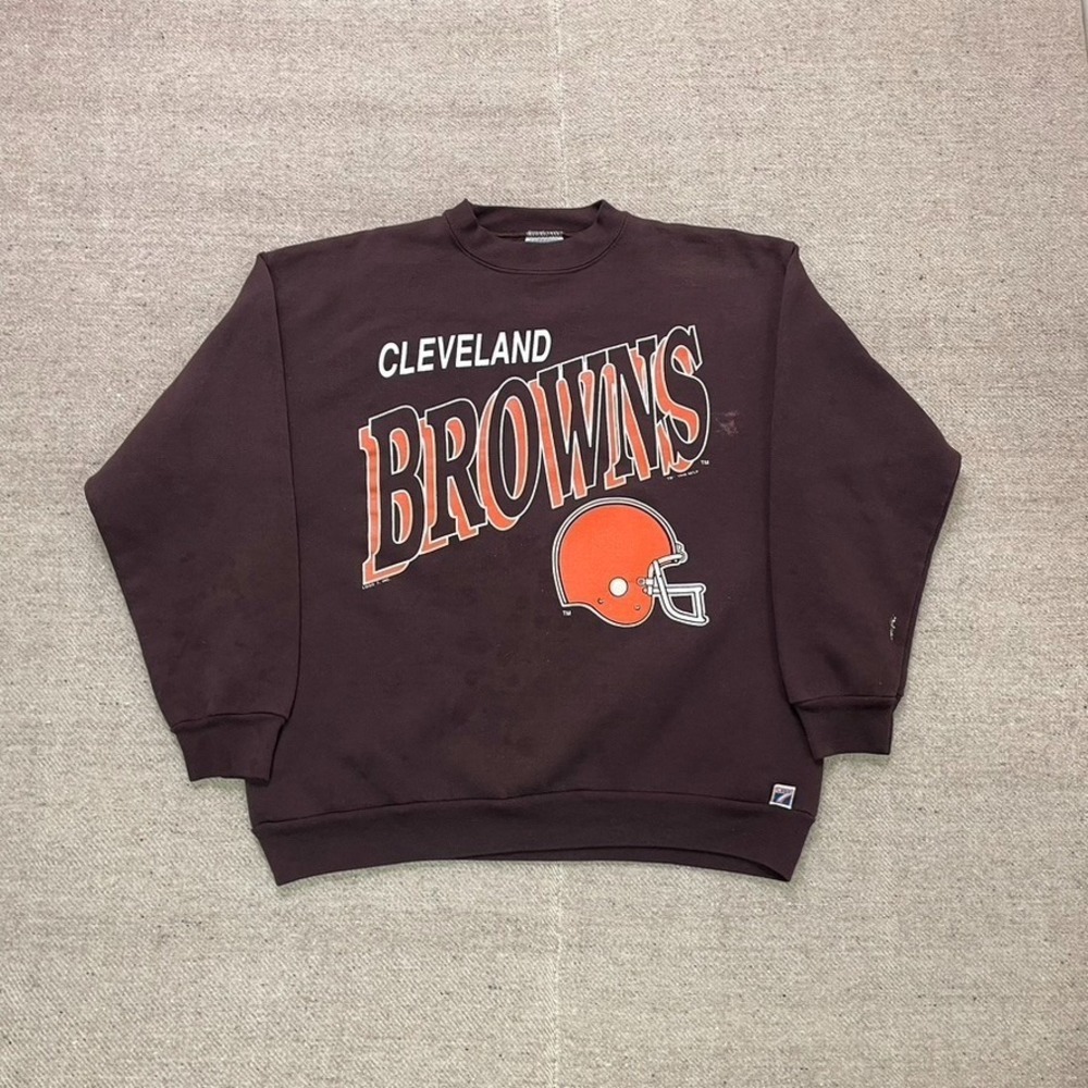 Vintage Cleveland Brown sweatshirt mens Large brown 1990s NFL USA